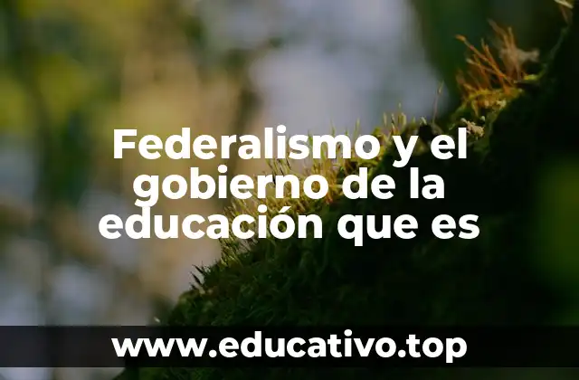 Federalismo y el gobierno de la educación que es