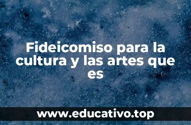 Fideicomiso para la cultura y las artes que es