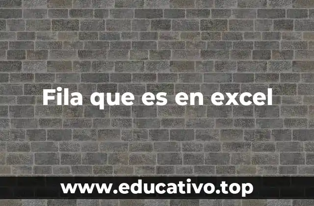 Fila que es en excel