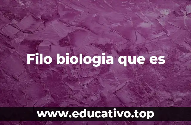 Filo biologia que es