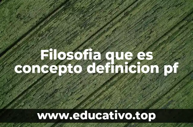 Filosofia que es concepto definicion pf