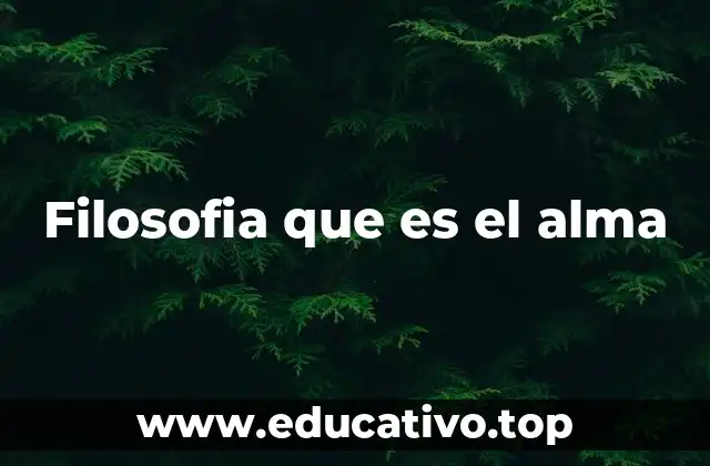 Filosofia que es el alma