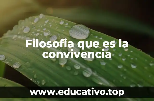 Filosofia que es la convivencia