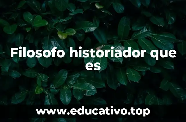 Filosofo historiador que es
