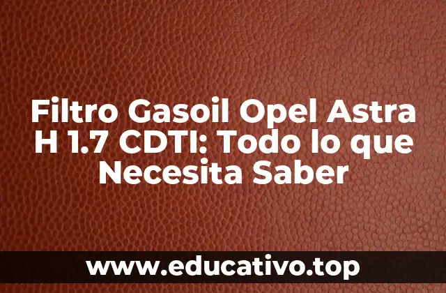 Filtro Gasoil Opel Astra H 1.7 CDTI: Todo lo que Necesita Saber