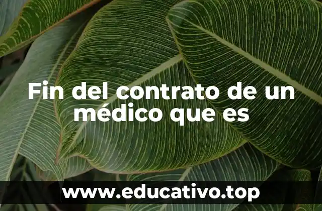 Fin del contrato de un médico que es