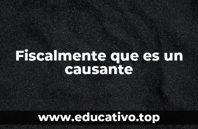 Fiscalmente que es un causante