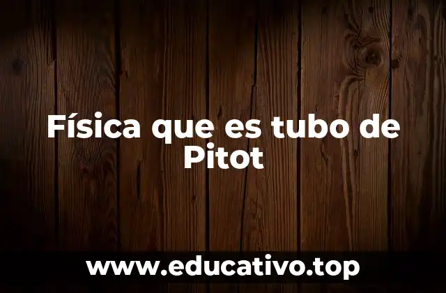 Física que es tubo de Pitot