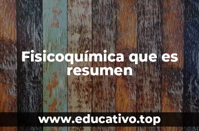 Fisicoquímica que es resumen