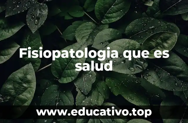Fisiopatologia que es salud