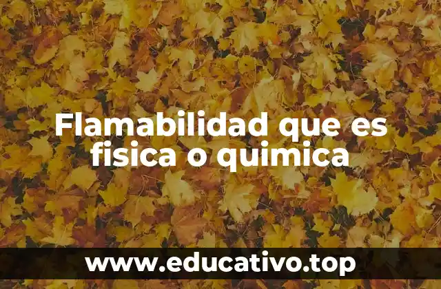 Flamabilidad que es fisica o quimica