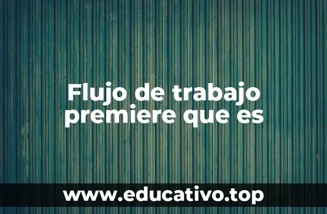 Flujo de trabajo premiere que es