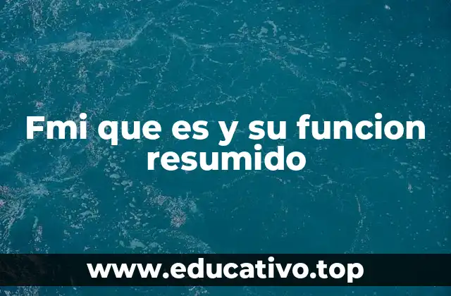 Fmi que es y su funcion resumido
