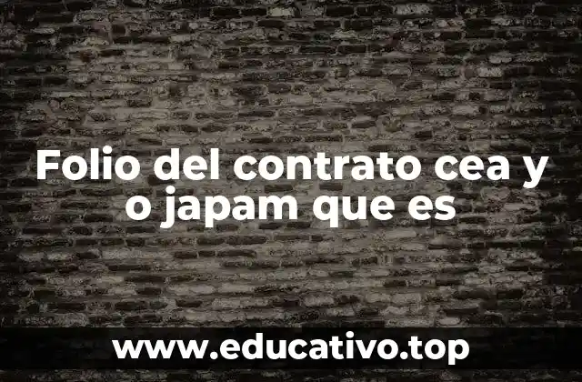 Folio del contrato cea y o japam que es