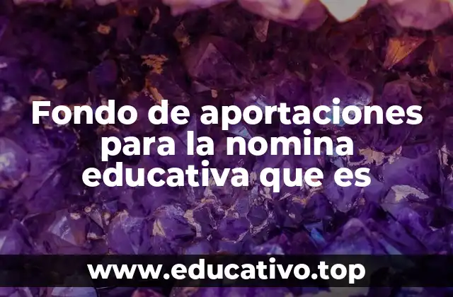 Fondo de aportaciones para la nomina educativa que es