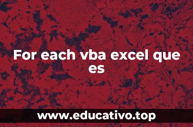For each vba excel que es
