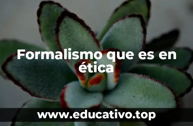 El formalismo como base para construir sistemas éticos universales