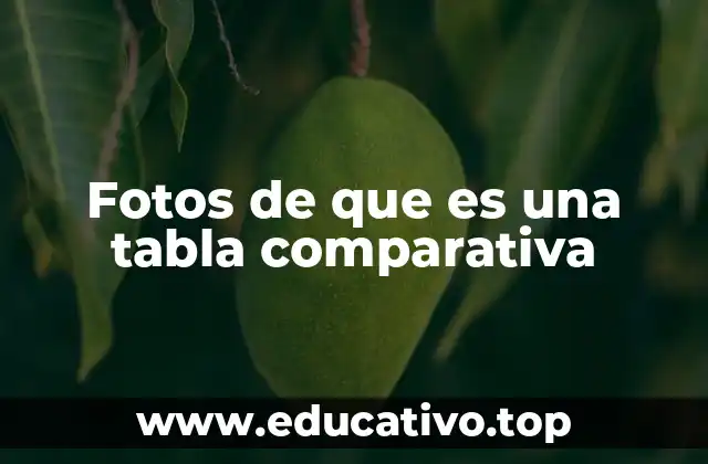 Fotos de que es una tabla comparativa