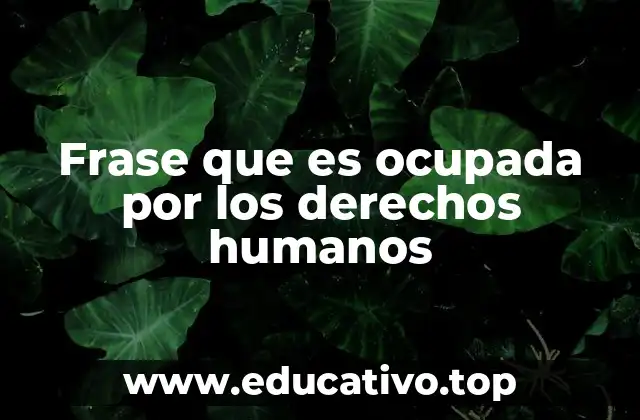 Frase que es ocupada por los derechos humanos