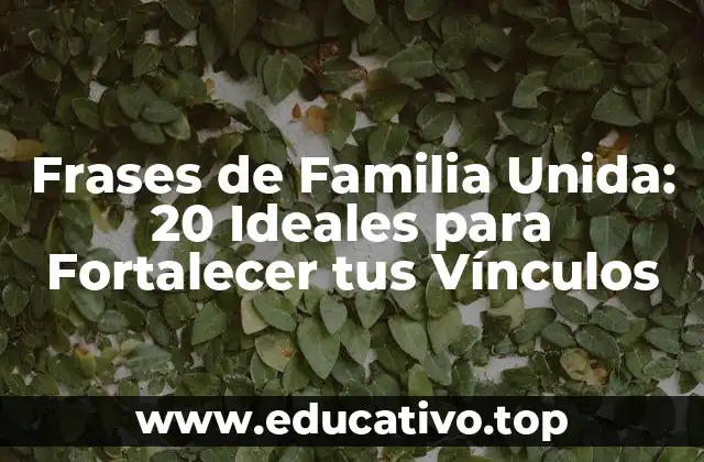 Frases de Familia Unida: 20 Ideales para Fortalecer tus Vínculos
