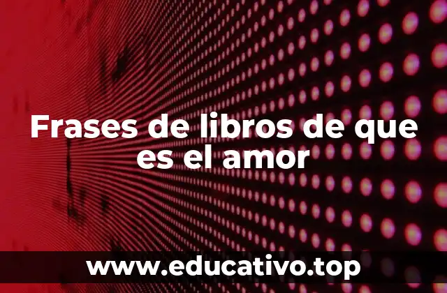 Frases de libros de que es el amor