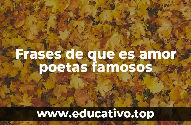 Frases de que es amor poetas famosos