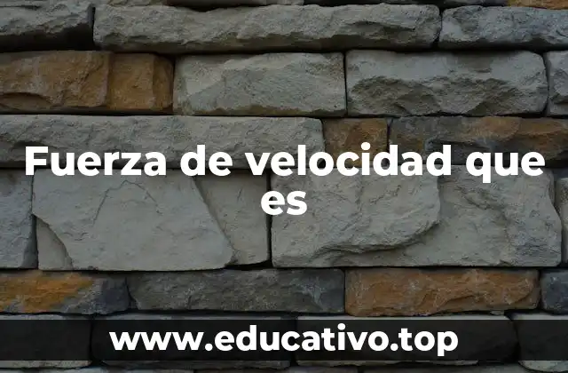 Fuerza de velocidad que es