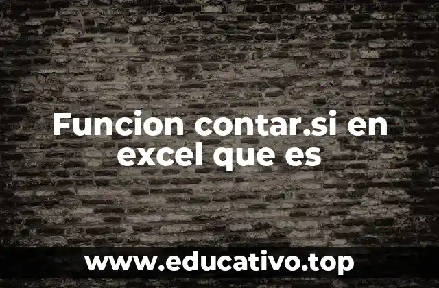 Funcion contar.si en excel que es