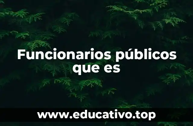 Funcionarios públicos que es