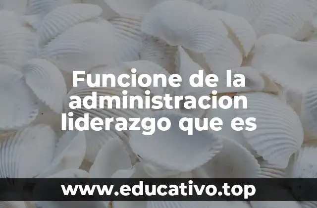 Funcione de la administracion liderazgo que es