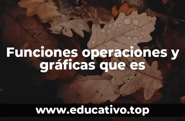 Funciones operaciones y gráficas que es