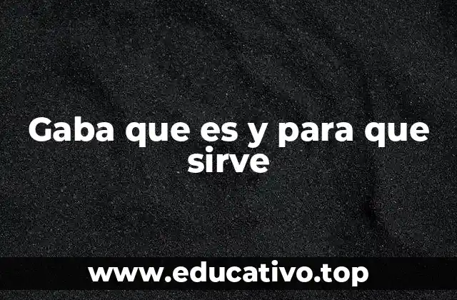 Gaba que es y para que sirve