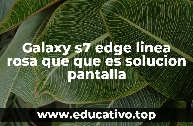 Galaxy s7 edge linea rosa que que es solucion pantalla