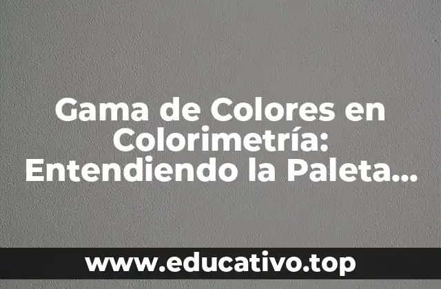 Gama de Colores en Colorimetría: Entendiendo la Paleta de Colores