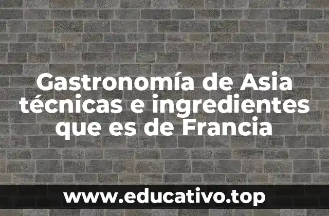 Gastronomía de Asia técnicas e ingredientes que es de Francia