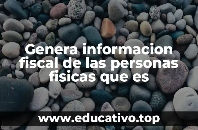 Genera informacion fiscal de las personas fisicas que es