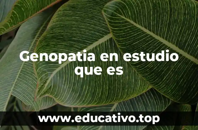 Genopatia en estudio que es