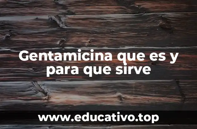Gentamicina que es y para que sirve