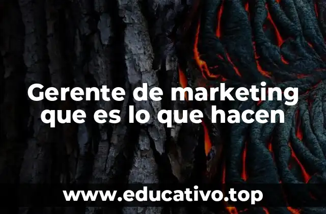 Gerente de marketing que es lo que hacen