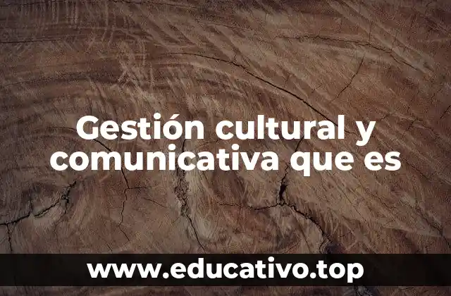 Gestión cultural y comunicativa que es