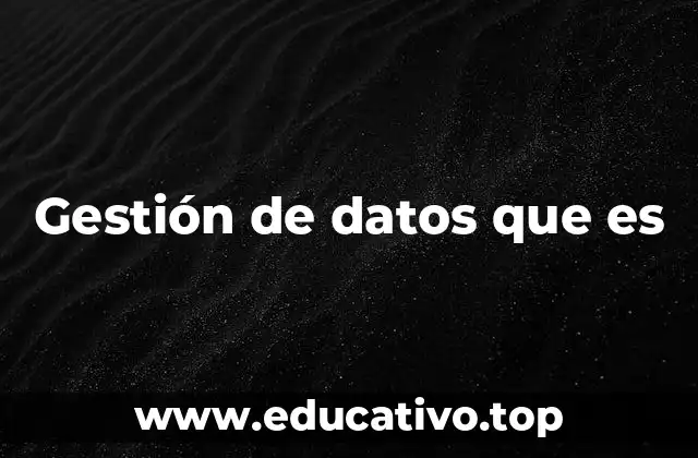 Gestión de datos que es