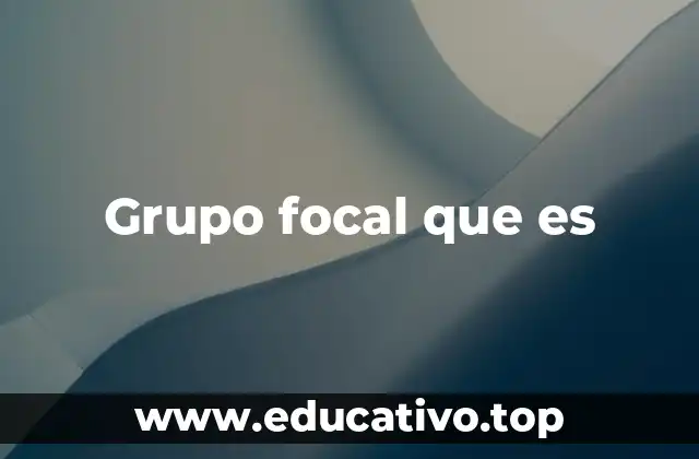 Grupo focal que es