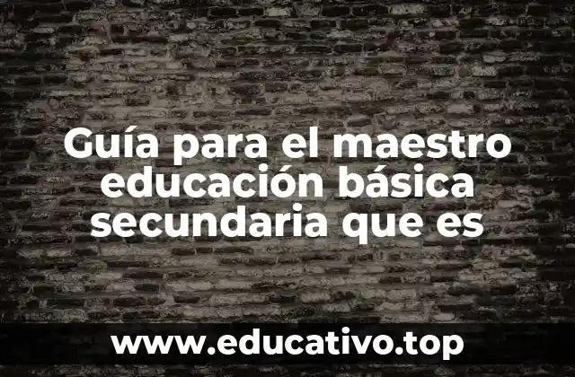 Guía para el maestro educación básica secundaria que es