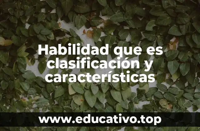 Habilidad que es clasificación y características
