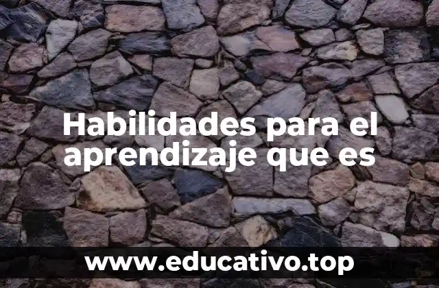 Habilidades para el aprendizaje que es