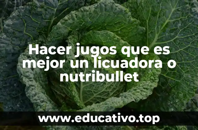 Hacer jugos que es mejor un licuadora o nutribullet
