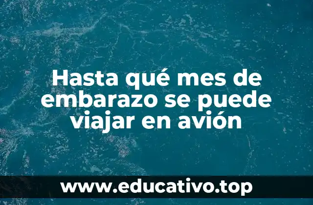 Hasta qué mes de embarazo se puede viajar en avión