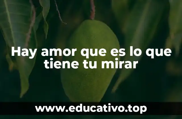 Hay amor que es lo que tiene tu mirar