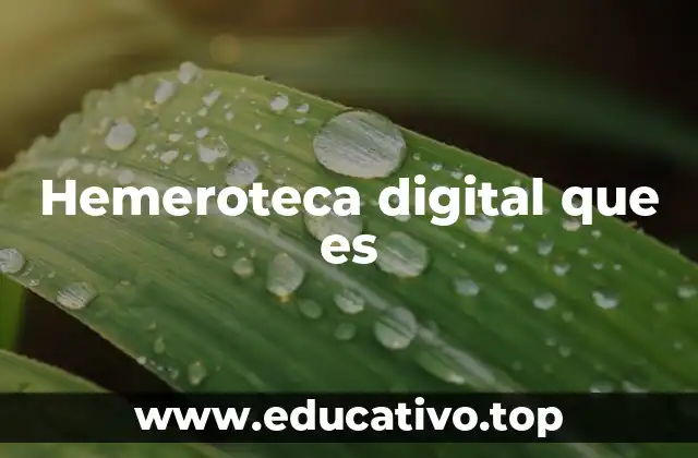 Hemeroteca digital que es