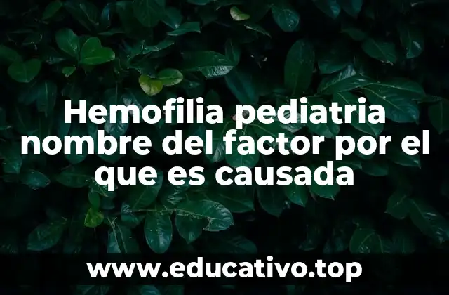 Hemofilia pediatria nombre del factor por el que es causada